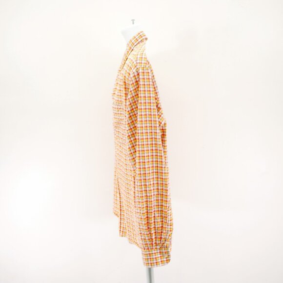 J. Crew Large Red Yellow Blue Check Pocket Button Down Long Sleeve Cotton - Picture 5 of 8